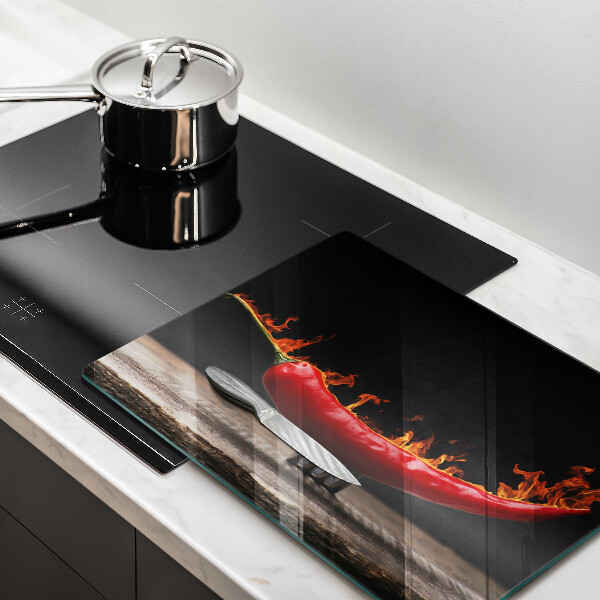 Steklena podloga za rezanje Pekoča čili paprika