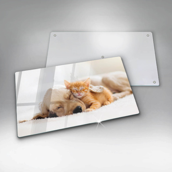 Steklena podloga za rezanje Živali pes in mačka