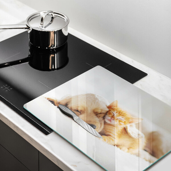 Steklena podloga za rezanje Živali pes in mačka