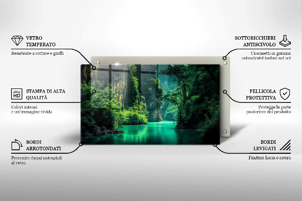 Steklena podloga za rezanje Lagunska pokrajina
