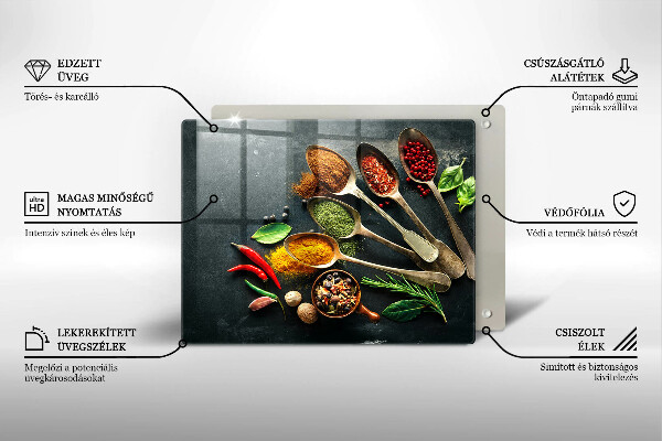 Steklena podloga za rezanje Kuhinjske žlice začimb