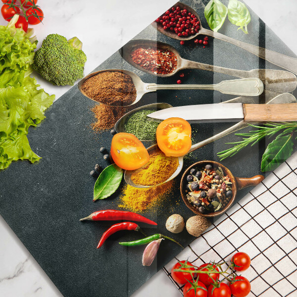 Steklena podloga za rezanje Kuhinjske žlice začimb