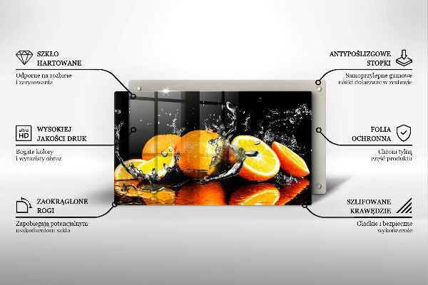 Steklena podloga za rezanje Sočno oranžno sadje