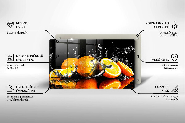 Steklena podloga za rezanje Sočno oranžno sadje