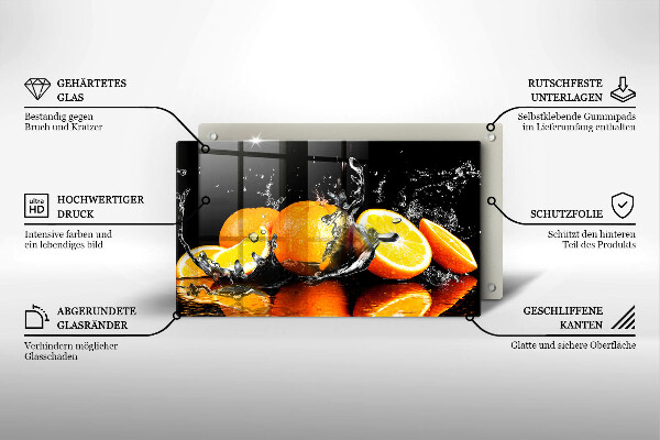 Steklena podloga za rezanje Sočno oranžno sadje