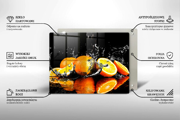 Steklena podloga za rezanje Sočno oranžno sadje