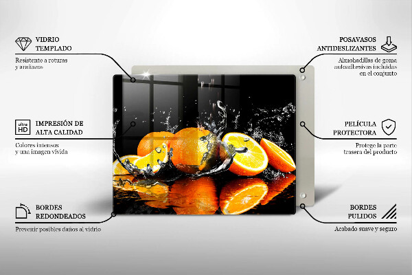 Steklena podloga za rezanje Sočno oranžno sadje