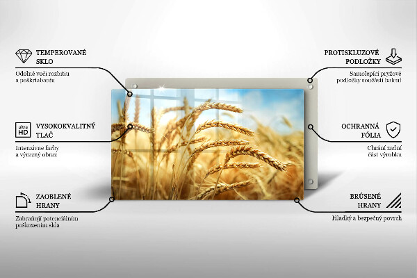 Steklena podloga za rezanje Klasje žit na polju