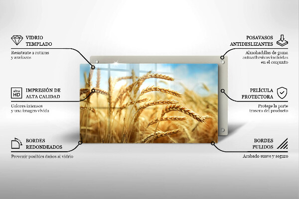 Steklena podloga za rezanje Klasje žit na polju