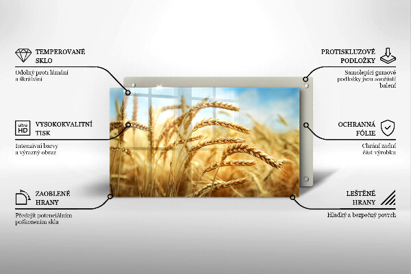 Steklena podloga za rezanje Klasje žit na polju