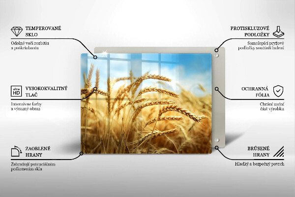 Steklena podloga za rezanje Klasje žit na polju