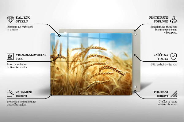 Steklena podloga za rezanje Klasje žit na polju