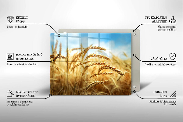 Steklena podloga za rezanje Klasje žit na polju