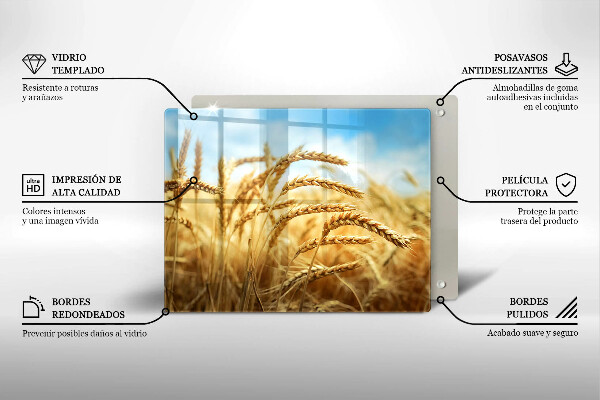 Steklena podloga za rezanje Klasje žit na polju