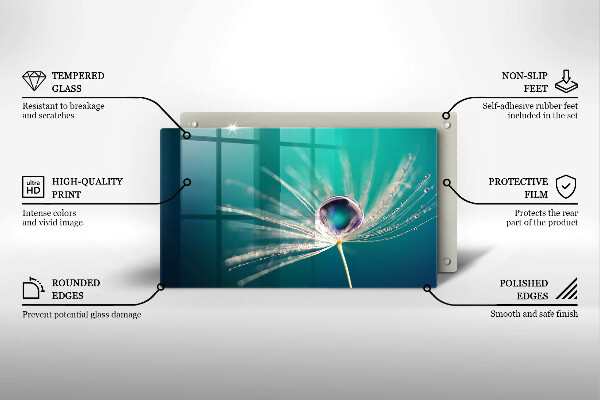 Steklena podloga za rezanje Rosa na regratu