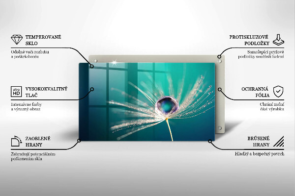 Steklena podloga za rezanje Rosa na regratu