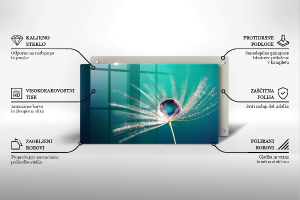 Steklena podloga za rezanje Rosa na regratu