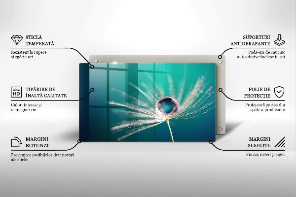 Steklena podloga za rezanje Rosa na regratu