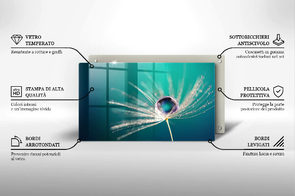 Steklena podloga za rezanje Rosa na regratu