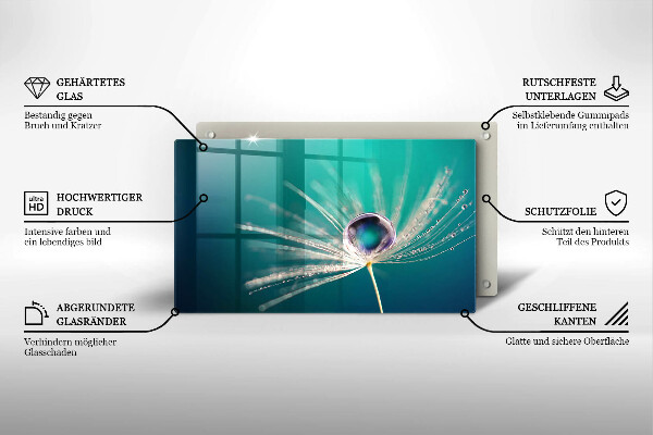 Steklena podloga za rezanje Rosa na regratu
