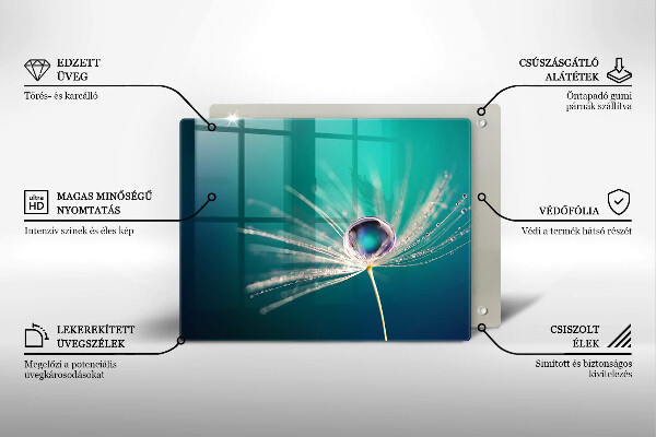 Steklena podloga za rezanje Rosa na regratu