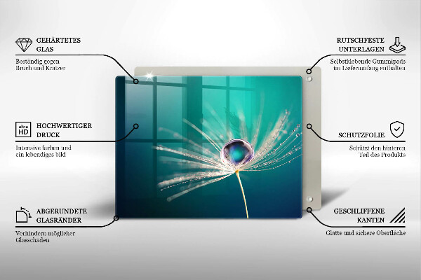 Steklena podloga za rezanje Rosa na regratu