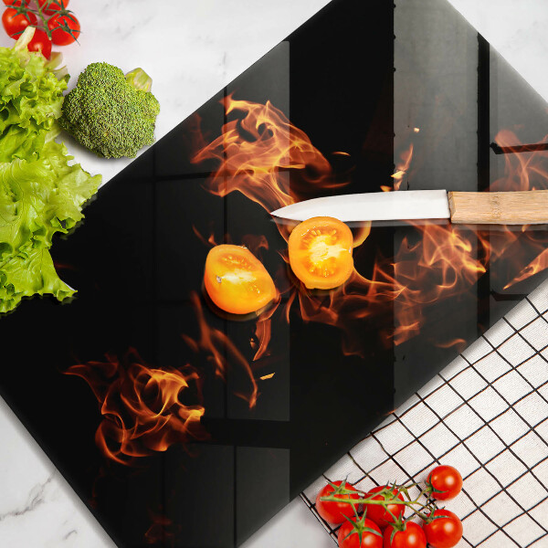 Steklena podloga za rezanje Prižgi živi plamen