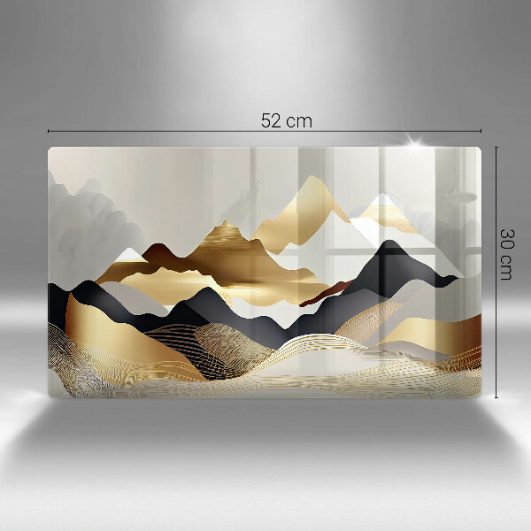 Steklena podloga za rezanje Abstraktne zlate gore