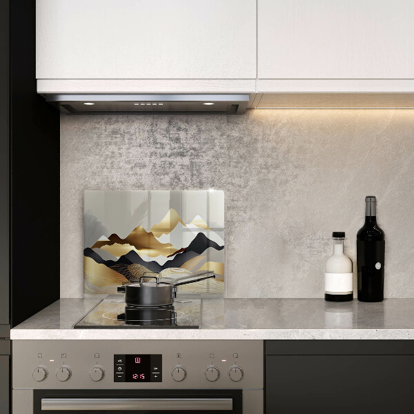 Steklena podloga za rezanje Abstraktne zlate gore