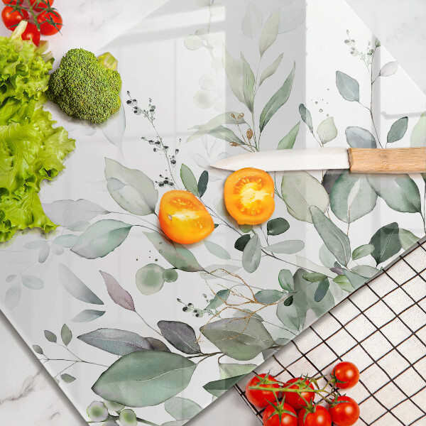 Steklena podloga za rezanje Akvarelne rastline