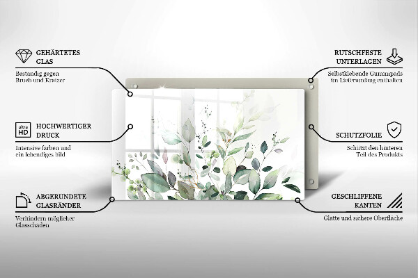 Steklena podloga za rezanje Akvarelne rastline