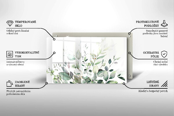 Steklena podloga za rezanje Akvarelne rastline