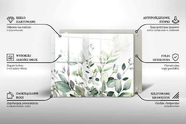 Steklena podloga za rezanje Akvarelne rastline