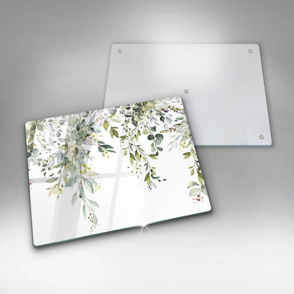 Steklena podloga za rezanje Okrasni listi in cvetovi