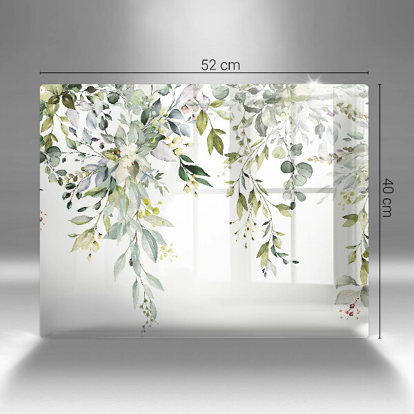 Steklena podloga za rezanje Okrasni listi in cvetovi