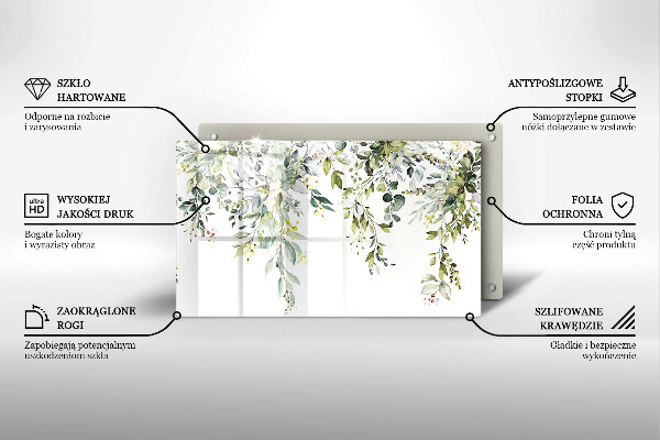 Steklena podloga za rezanje Okrasni listi in cvetovi