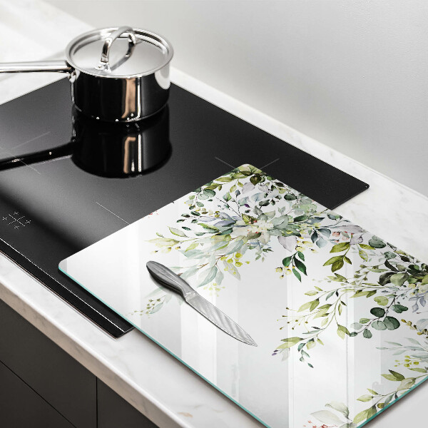 Steklena podloga za rezanje Okrasni listi in cvetovi