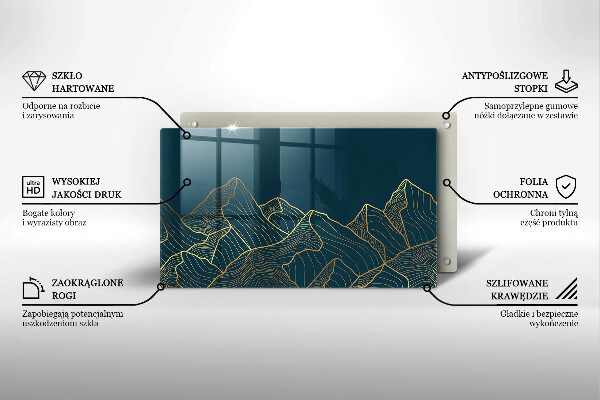Steklena podloga za rezanje Abstraktne gore