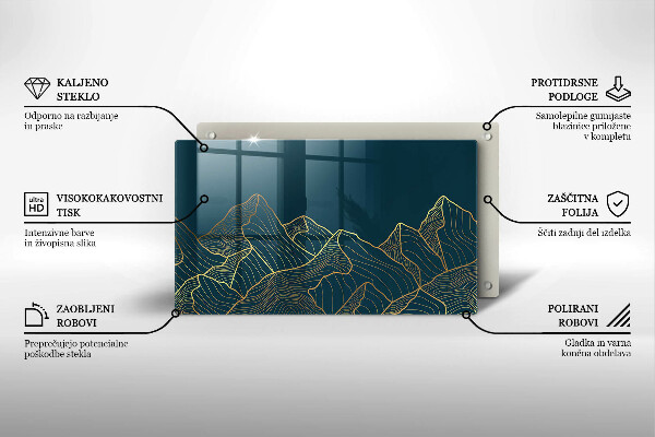 Steklena podloga za rezanje Abstraktne gore