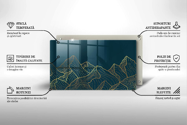 Steklena podloga za rezanje Abstraktne gore