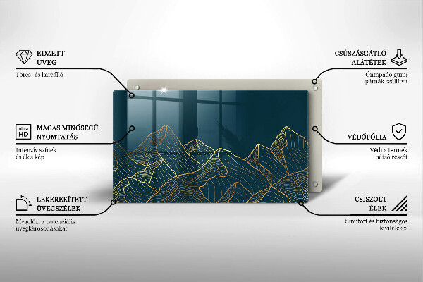 Steklena podloga za rezanje Abstraktne gore