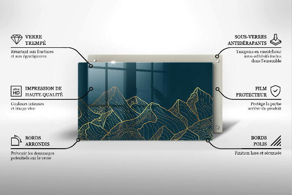 Steklena podloga za rezanje Abstraktne gore