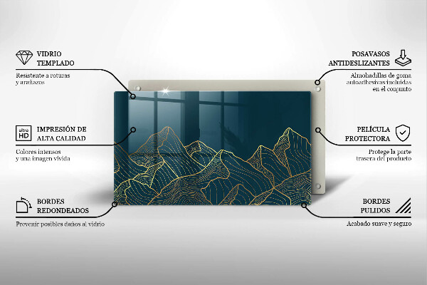 Steklena podloga za rezanje Abstraktne gore