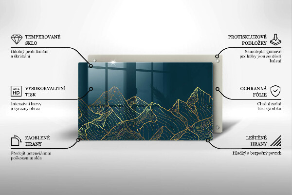 Steklena podloga za rezanje Abstraktne gore