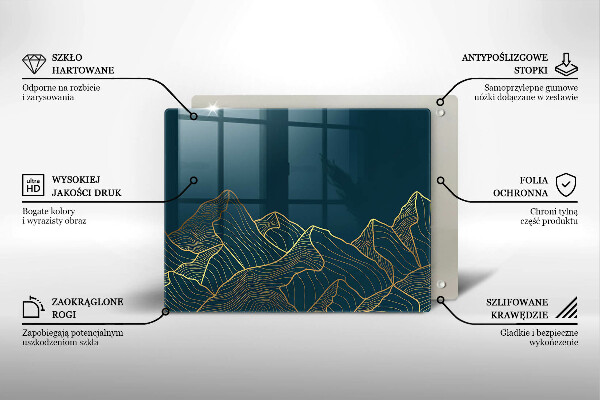 Steklena podloga za rezanje Abstraktne gore