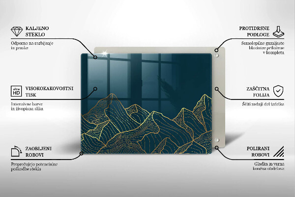 Steklena podloga za rezanje Abstraktne gore