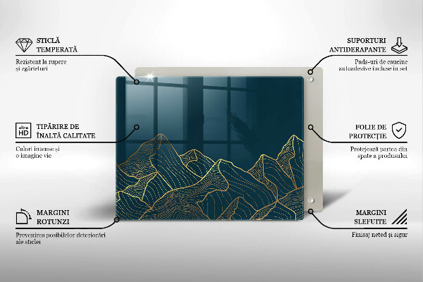 Steklena podloga za rezanje Abstraktne gore