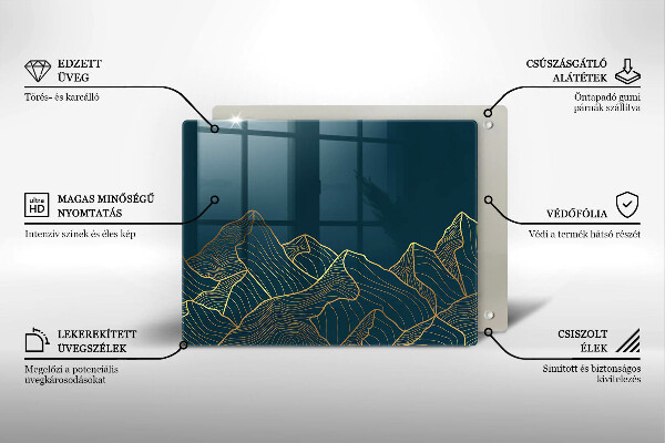 Steklena podloga za rezanje Abstraktne gore