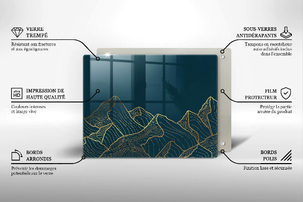 Steklena podloga za rezanje Abstraktne gore