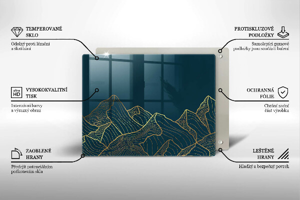 Steklena podloga za rezanje Abstraktne gore